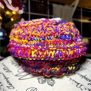 🌈 OOAK Hand Knit Artisan Cowl – Chunky Merino Wool – Rake Me Over the Coals